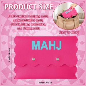 PU Leather Credit Card Mahjong Storage Bag <b>Wallet</b> Envelope Style Mahjong Card Clutch <b>Holder</b> Pouch Mahjong Card Cover Case - Product Image 4
