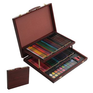 Juego de arte Chiyuan de 87 piezas, caja de madera con lápices de colores y acuarelas para niños, regalo para dibujar - Product Image 1