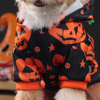 Sweat-shirt pour chien en polyester chaud et doux, motif citrouille d'Halloween, pour chiens de petite et moyenne taille, costume d'automne et d'hiver