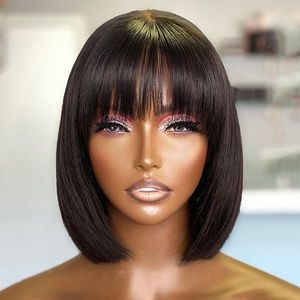 Fringe Bob Tóc Giả Nguyên Brazil Tóc 2*6 Trong Suốt HD Ren Mặc Và Đi Glueless Bob Sản Phẩm Bán Tóc Giả Tóc Con Người Cho Phụ Nữ - Product Image 2