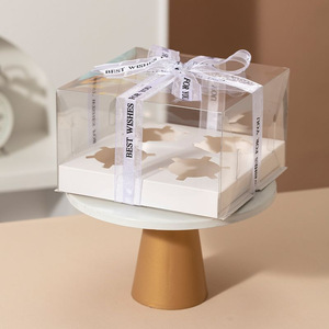 Caja para postres de cuatro/seis compartimentos, caja para pasteles de seis compartimentos, caja para mousse y muffins de nueve compartimentos, caja de embalaje de papel para vasos. - Product Image 4