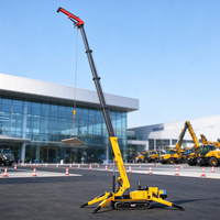 Mini-grue araignée hydraulique diesel sur chenilles avec bras articulé pliable à vendre