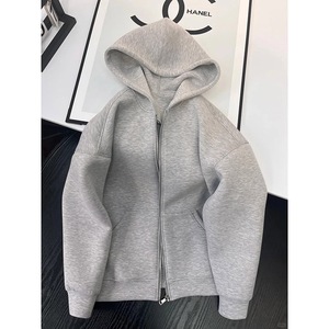 Gray Women Zip Up Hoodie Pullover Sweatshirt Hooded <b>Jacket</b> with Front Zipper and Pocket for Casual Wear - Product Image 1