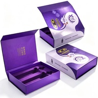 Boîte cadeau rigide personnalisée en carton avec logo en feuille d'or et insert en PET floqué - Vente en gros directe d'usine