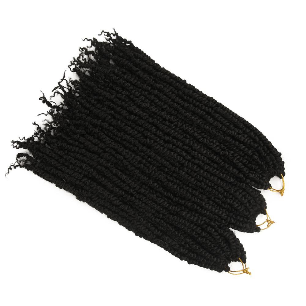 Fibre Résistante à la chaleur Noir Premium Bombe Printemps Passion Torsion Crochet Tresse Cheveux Synthétiques