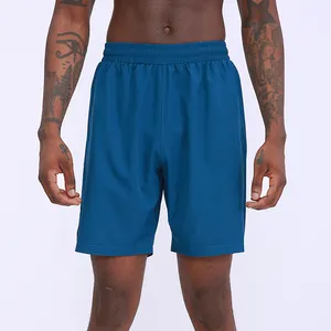 Celana pendek olahraga lari pria, bawahan Joger fitness basket desain kustom logo jala olahraga kualitas tinggi