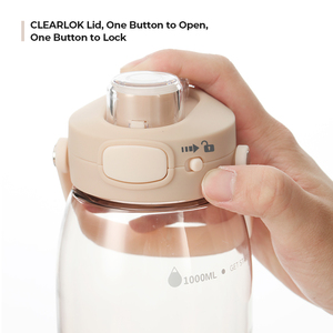 <span class=keywords><strong>Bouteille</strong></span> d'<span class=keywords><strong>eau</strong></span> en plastique personnalisée de 1 litre avec couvercle verrouillable et poignée pour la salle de sport, les voyages et les activités de plein air pour adultes - Product Image 3