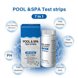 Vente en gros d'usine 7 en 1 Test de la qualité de l'eau de piscine <span class=keywords><strong>et</strong></span> de spa Chlorure libre Alcalinité totale <span class=keywords><strong>pH</strong></span> pour <span class=keywords><strong>bandelettes</strong></span> SZ36 <span class=keywords><strong>Bandelettes</strong></span>/bouteille - Product Image 6
