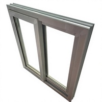 Ventana Corredera Horizontal Blanca de Doble Acristalamiento, Doble Panel, Resistente a Huracanes, Insonorizada, Vidrio Aislante 37x38