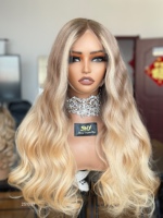 Perruque en cheveux humains chinois SHY, Lace Front, Cheveux bruts, Couleur personnalisée pour salon, Ligne de cheveux pré-épilée, Nœuds invisibles, Aspect naturel, Sur mesure