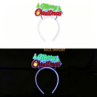 Serre-tête lumineux de Noël style lettre, bandeau néon fluorescent pour adultes et enfants, idéal pour la décoration de fêtes