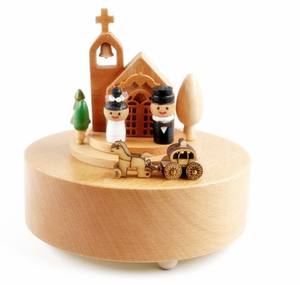 Fiesta de Navidad campana de madera maciza caja de música boda Iglesia canción conocer caja de música de madera - Product Image 2