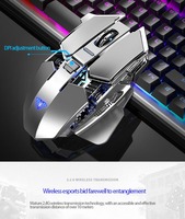 Untuk AULA Mouse Nirkabel Isi Ulang Laptop Desktop Komputer Mouse Gaming Mekanis Logam Mouse Kablosuz