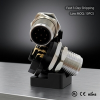 Conector Impermeable Curvo M12 de 90 Grados con 4/6/8 Pines Macho y Hembra, IP67, para Montaje en Panel Automotriz, Receptáculo, Envío Rápido en 3 Días, Certificación CE RoHS
