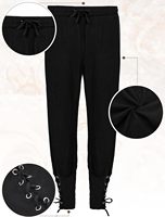 Suhine - Conjunto de disfraz de pirata para hombre, 6 piezas, chaleco renacentista y medieval, camisa, accesorios para el tobillo, kit para fiesta de Halloween para adultos