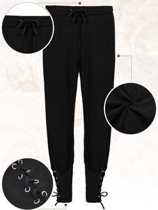 Suhine Set di 6 Pezzi Costume da Pirata per Uomo, Gilet e Camicia Rinascimentali e Medievali, Accessori per Caviglie, Kit per Adulti per Feste di Halloween - Product Image 3
