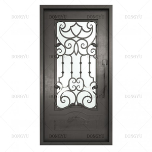 Exterior Interior Exterior Frente <span class=keywords><strong>Trasero</strong></span> Doble Galvanizado Entrada <span class=keywords><strong>Puerta</strong></span> de Hierro Forjado Para Balcón <span class=keywords><strong>Patio</strong></span> De La Casa - Product Image 1