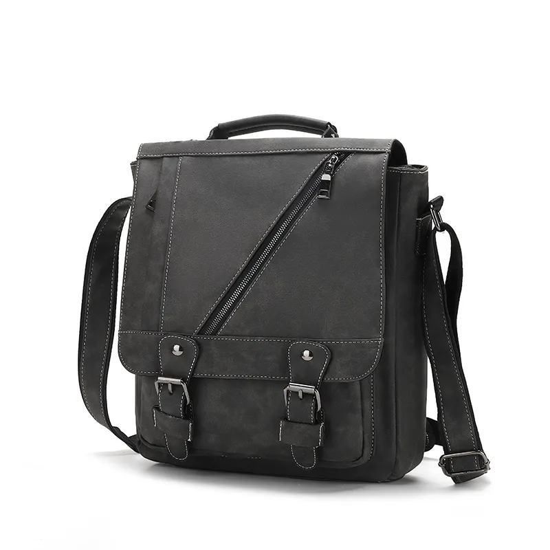 New Trend Fashionable Waterproof PU 7.9 Inch Computer Cross Body Bags Zipper Stylish Travel Messenger Bag For Men