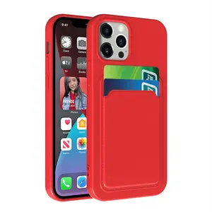 Spot sale multi color stylish cases for cellular out-shell of frosted cell phone casing for iPhone with integrated card holder