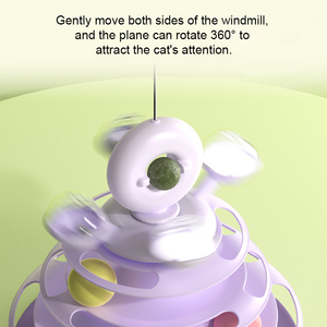Oem odm באיכות גבוהה מצחיק turftable כדור משוגע דיסק אינטראקטיבי צעצוע לחיות מחמד גודל קטן פלסטיק צעצוע לחתולים חם למכירה - Product Image 4