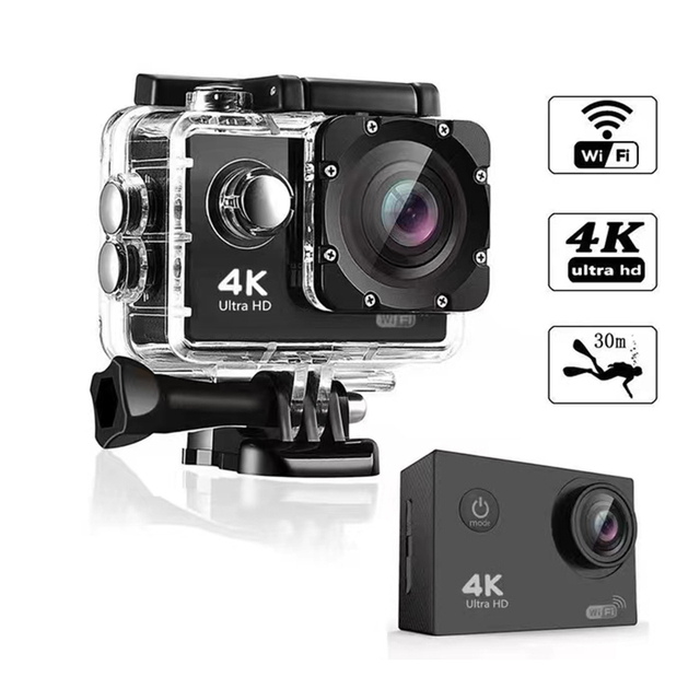 DV6000 30m Waterproof Touch Screen 2.0" 4K 30fps Mini Action Camera with 64GB MicroSD 160 Wide Angle WiFi Outdoor Sport