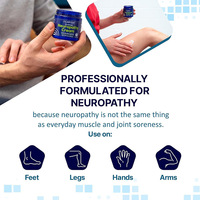 Crème pour neuropathie 4oz, extra forte, douce, non irritante, à base d'extraits végétaux naturels, soulagement des nerfs pour les mains, les pieds et les jambes, fabriquée aux États-Unis