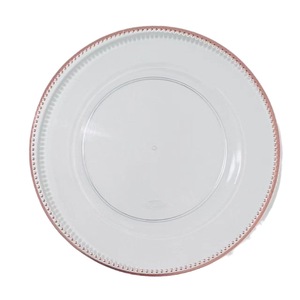 <span class=keywords><strong>Assiette</strong></span> de présentation ronde transparente de style luxueux, durable, résistante au lave-vaisselle, en plastique décoratif pour mariage, hôtel, fête - Product Image 1