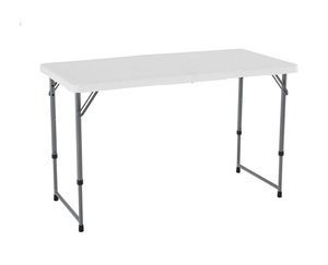<span class=keywords><strong>Table</strong></span> de pique-nique pliable de 4 pieds, banc extérieur portable en HDPE, <span class=keywords><strong>hauteur</strong></span> réglable pour le <span class=keywords><strong>camping</strong></span>, jardin, banc de <span class=keywords><strong>table</strong></span> pliable en deux - Product Image 1