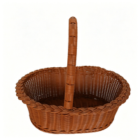 Panier en rotin PP tressé à la main de forme ovale avec poignée – Rangement durable pour jouets pour filles et garçons – Offre spéciale