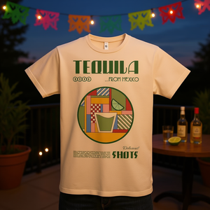 T-shirt promozionale Tequila Time, unisex, taglia adulto media, stampa verde - Product Image 3