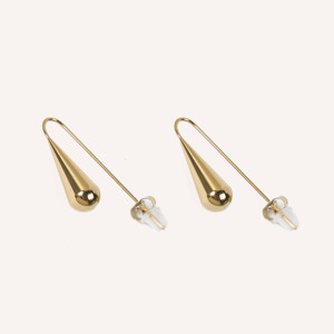 Pendientes Minimalistas de Acero Inoxidable Dorado YFB, 3 cm de Largo, Joyería de Moda para Primavera/Verano - Product Image 2