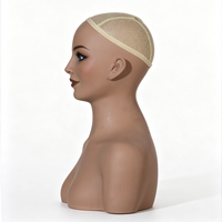 Kepala Manekin Wanita Realistis MCY 2026 dengan Bahu, Dapat Ditindik, Bahan PVC Lembut, untuk Memajang Wig