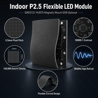Module LED souple flexible pleine couleur P2.5 pour intérieur, forme créative, cylindre, affichage LED irrégulier