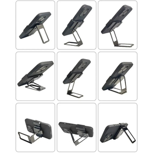 Back Fixed Clip <b>Foldable</b> Phone Holder Magnetic Metal Phone Support 360 Rotated Adjustable Desktop Phone Bracket for Travel - Product Image 3