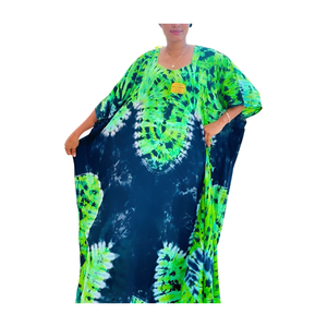 High Quality Bohemian Tie Dye <b>Kaftan</b> Maxi for Women Hand Dyed Elegant Casual Sexy Long Oversize Cover Ups <b>Plus</b> <b>Size</b> Cotton - Product Image 6