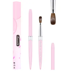 ESUNG Custom Box Pack pennello per unghie arricciato professionale in metallo rosa pennelli per unghie acrilici Kolinsky personalizzati