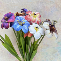 Vente en gros de fleurs artificielles de luxe en vrac, tulipes en fleurs, pour la décoration intérieure
