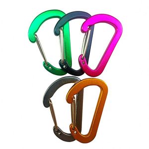 Custom Logo Mini Aluminum Carabiner <b>Clip</b> D Shaped Key Holder Spring Snap <b>Hook</b> for Outdoor Event Giveaways - Product Image 6