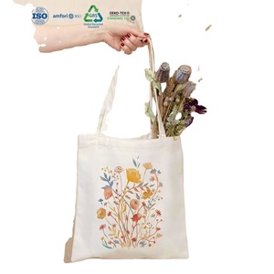Bolsa de Lona de Algodón Ligera con Estampado Floral en Acuarela, Bolsa de Mano Delgada y Ligera Personalizada para Regalos de Galería de Arte - Product Image 1