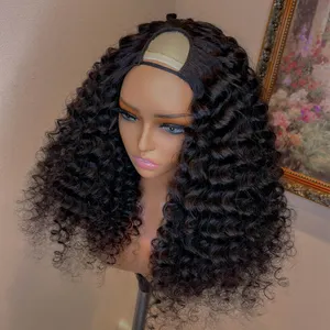 180% Density V Part Deep Curl Human Hair Wig 28 30 Inch Glueless V Part Wig No Leave Out Upgrade U Part Human Hair Wig