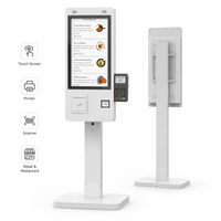 Kiosque de paiement à écran tactile, terminal de commande en libre-service avec imprimante et scanner pour les points de vente de détail et de restauration