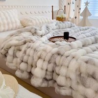 Haute qualité épais doux Shaggy acrylique luxe fausse fourrure couverture solide motif Style uni confortable canapé canapé jeter lit jeter couverture