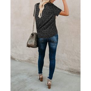 Camiseta de Mujer con Estampado de Leopardo FOXA, Manga Corta, Corte Regular, Informal, Verano, Transpirable, Tejido de Jersey de Poliéster - Product Image 2