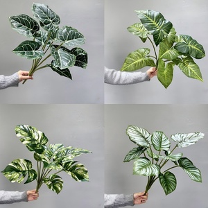 Plantas Artificiales de Taro, Monstera y Hojas Caídas, Verdes, de 30cm-100cm, Decoración para Interiores/Exteriores, Bonsái, Decoración de Suelo - Product Image 5