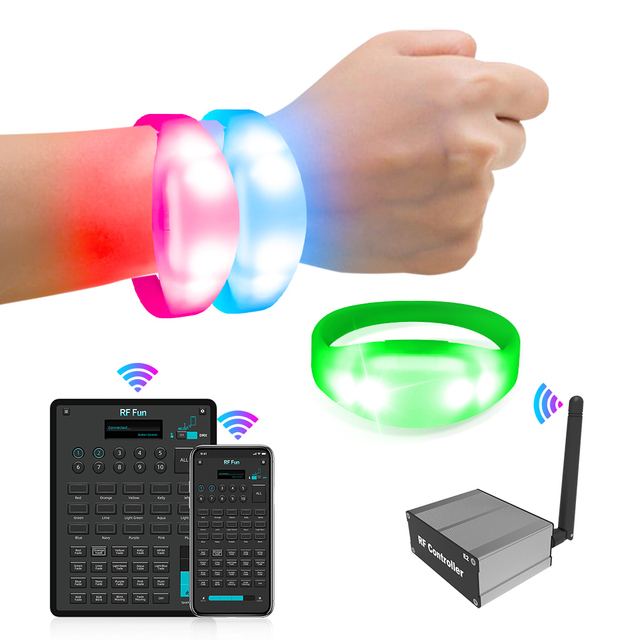 Led Party Bracelets Remote Control Lighting Party Supplies Silicone Wristband Rgb Flashing Color Changing Bracelet Leds