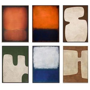 Decorazione della parete della camera da letto dipinto a mano tela rustica arte geometrica strutturata <span class=keywords><strong>dipinti</strong></span> di arte Boho moderna - Product Image 6