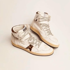 Zapatillas de deporte altas desgastadas estrella con estampado de leopardo, calzado de calle Retro - Product Image 2
