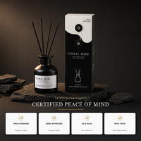 Diffuseur de parfum d'ambiance de luxe 100 ml en verre noir mat, sans flamme, pour hôtel et décoration intérieure, longue durée, vente en gros OEM