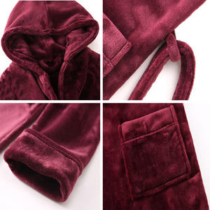 <strong>Men</strong> Hooded Bathrobe Custom <strong>Black</strong> Fleece Bath Robe Lightweight Shower Spa Bathrobe <strong>Dressing</strong> <strong>Gown</strong> - Product Image 6