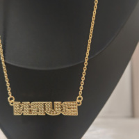 Collier tendance avec pendentif lettre personnalisée en zircon AAA pour cadeaux d'amoureux